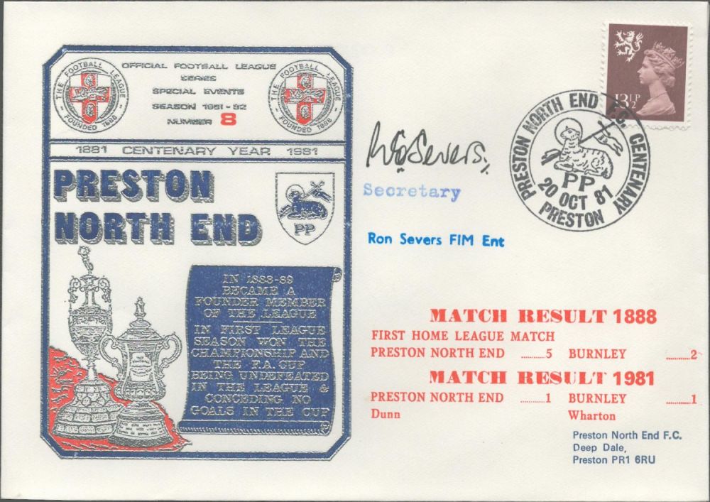 Lot 238: Ron Severs signed official Preston North End V...