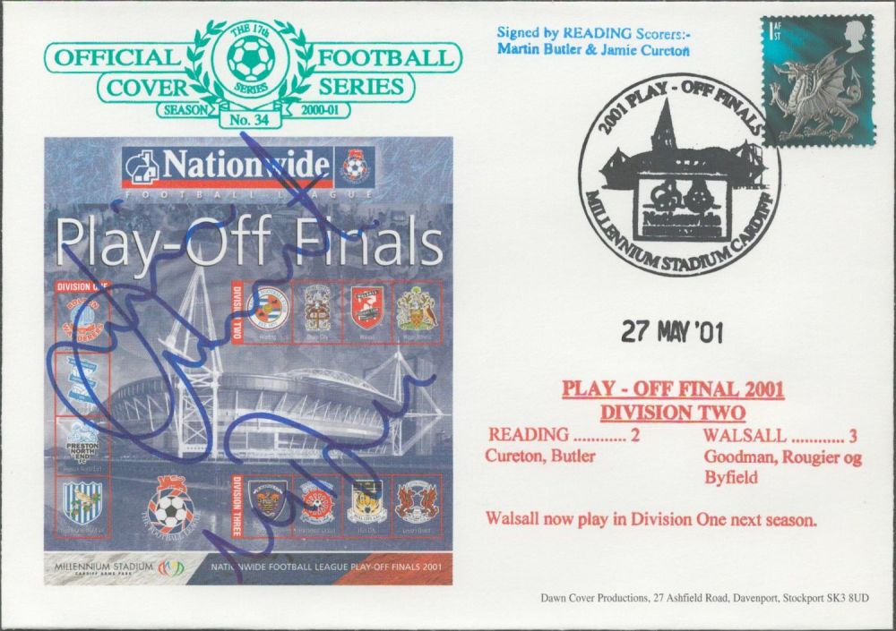 Lot 257: Martin Butler and Jamie Cureton signed official Reading...