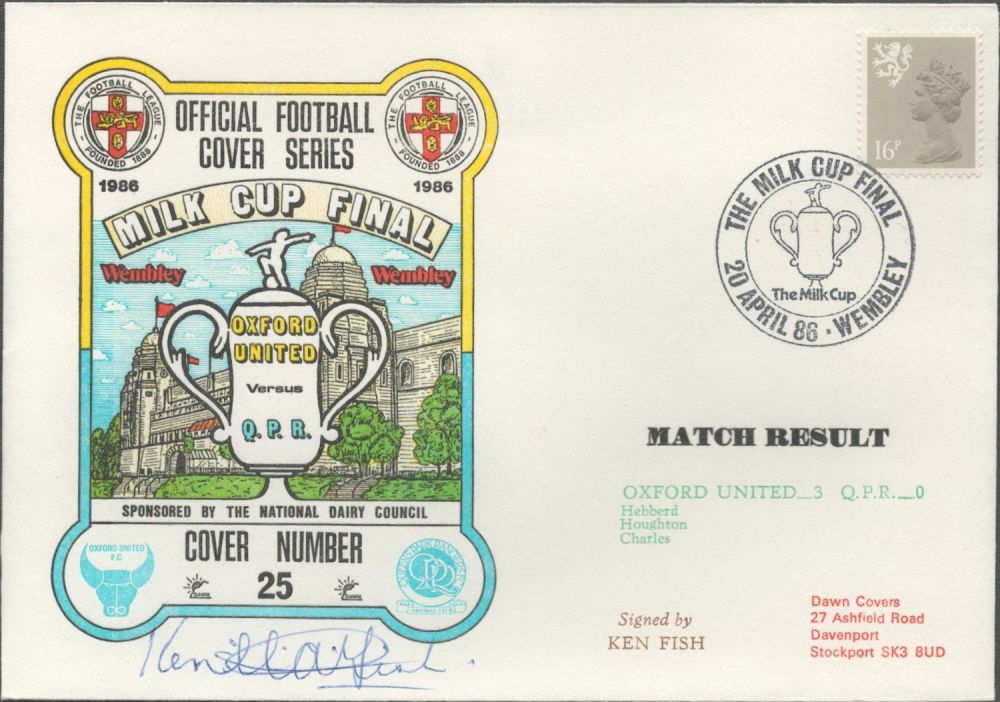 Lot 271: Ken Fish. signed official Oxford United V Queens...