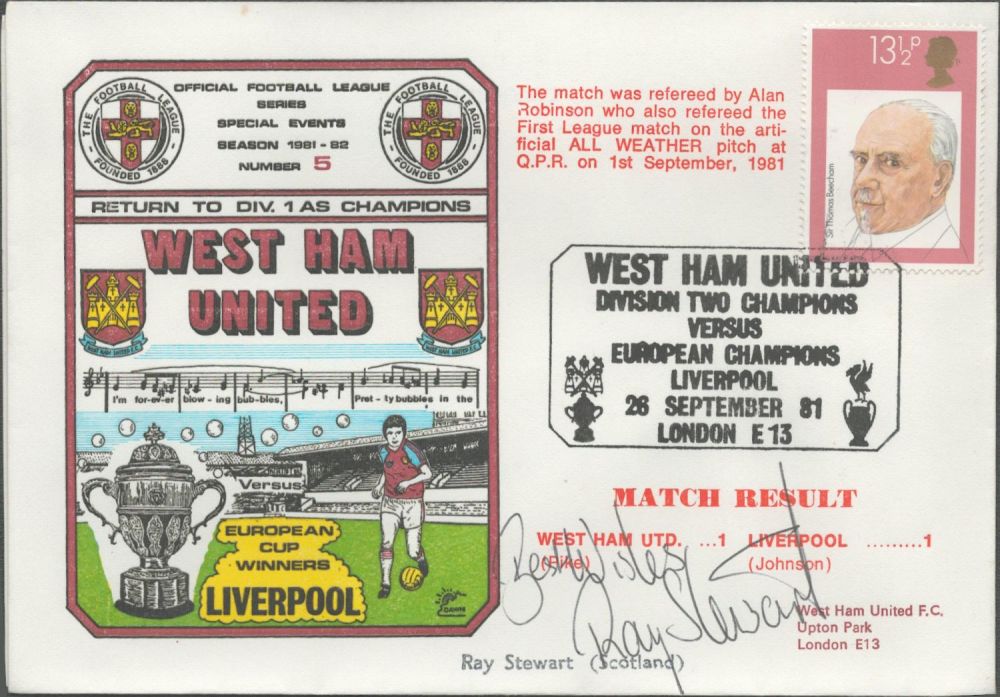 Lot 283: Ray Stewart signed official West Ham United V...