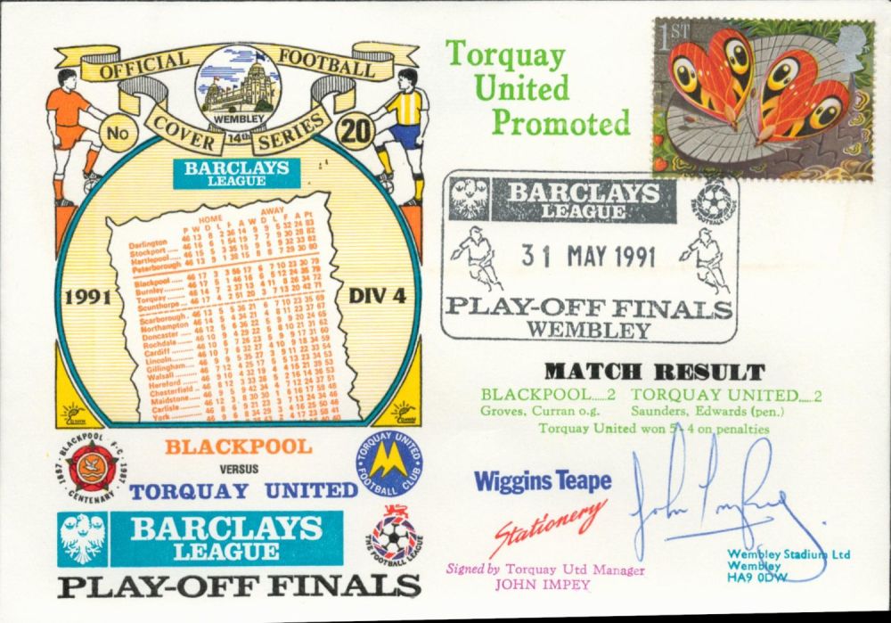 Lot 291: John Impey signed official Blackpool V Torquay United...