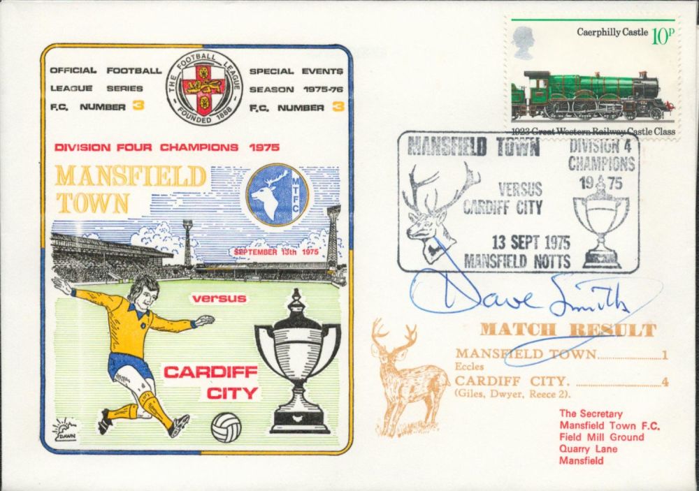 Lot 303: Dave Smith signed official Mansfield Town V Cardiff...