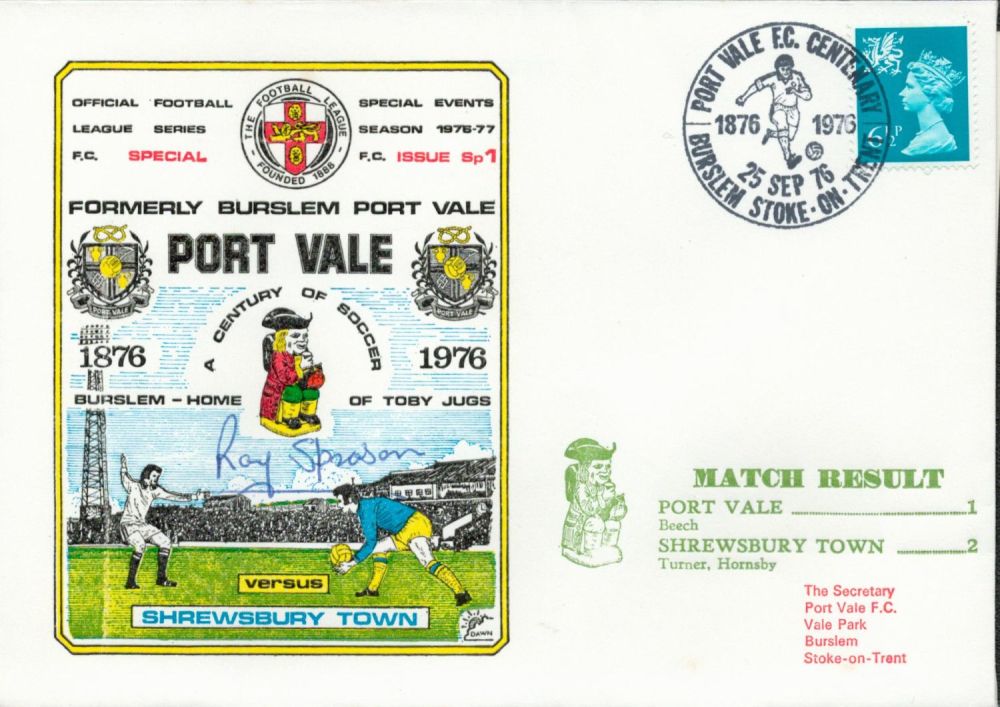 Lot 311: Ray Sproson signed official Port Vale V Shrewsbury...