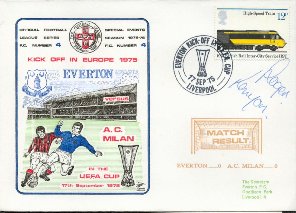 Lot 319: Roger Kenyon signed official Everton V Ac Milan...