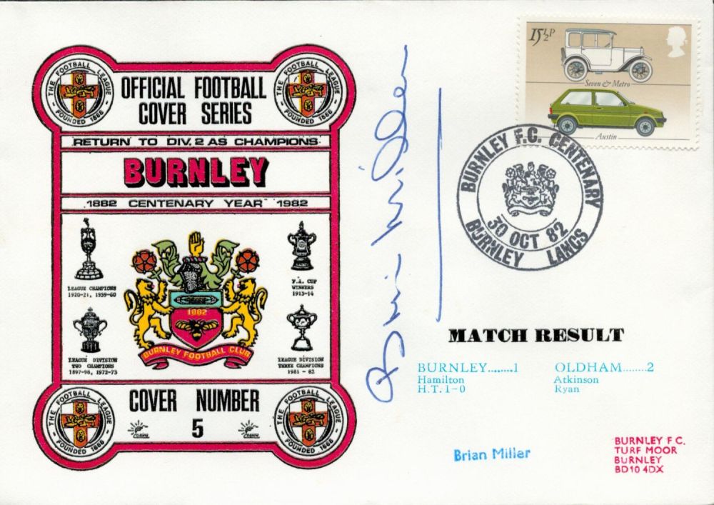 Lot 321: Brian Miller signed official Burnley V Oldham Athletic...