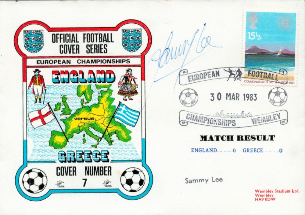 Lot 322: Sammy Lee signed official England V Greece 1983...