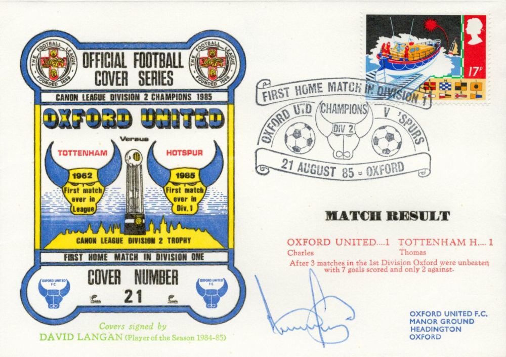 Lot 324: David Langan signed official Oxford United V Tottenham...