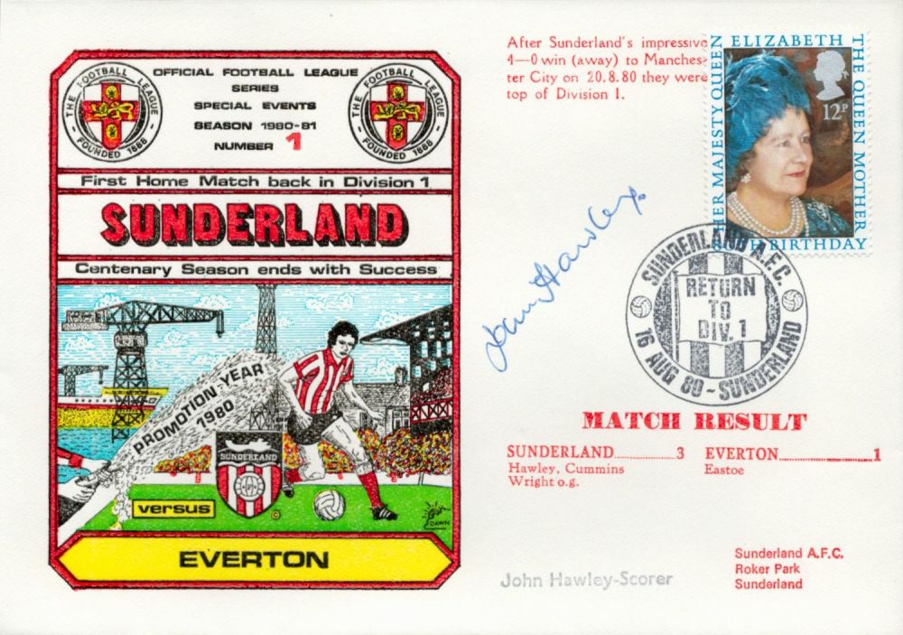 Lot 326: John Hawley signed official Sunderland V Everton 1980...