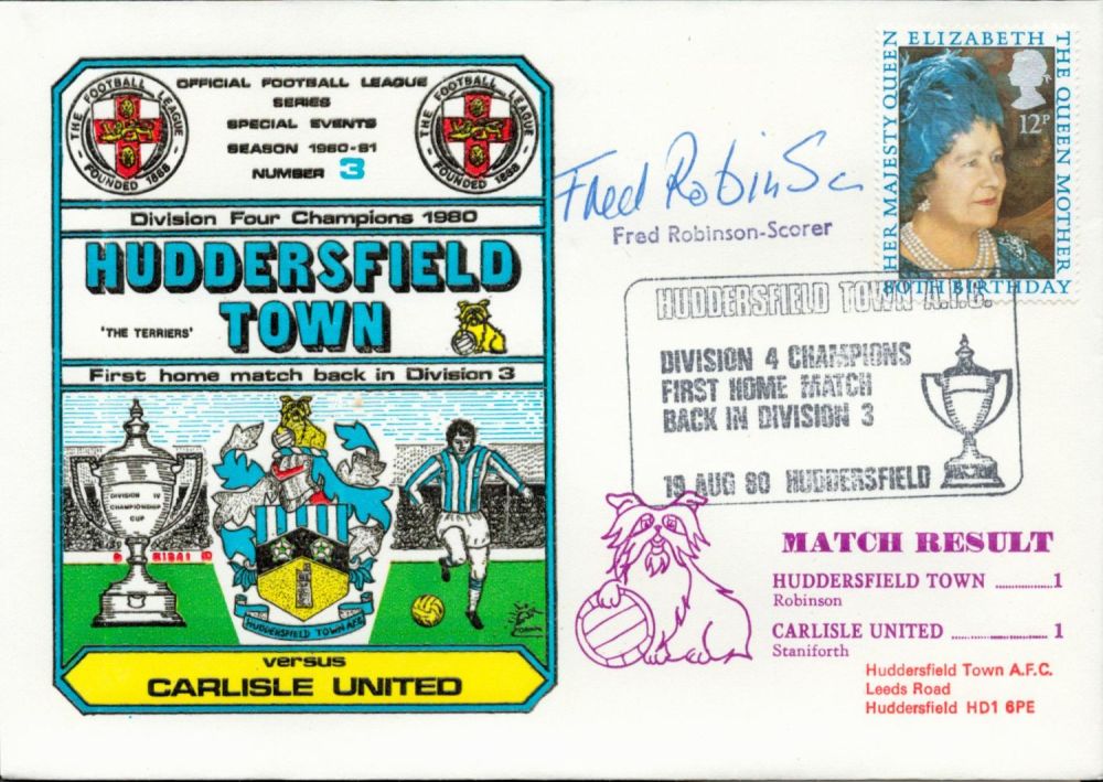 Lot 345: Fred Robinson signed official Huddersfield Town V Carlisle...