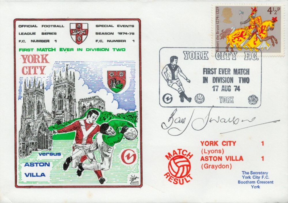 Lot 364: Barry Swallow signed official York City V Aston...