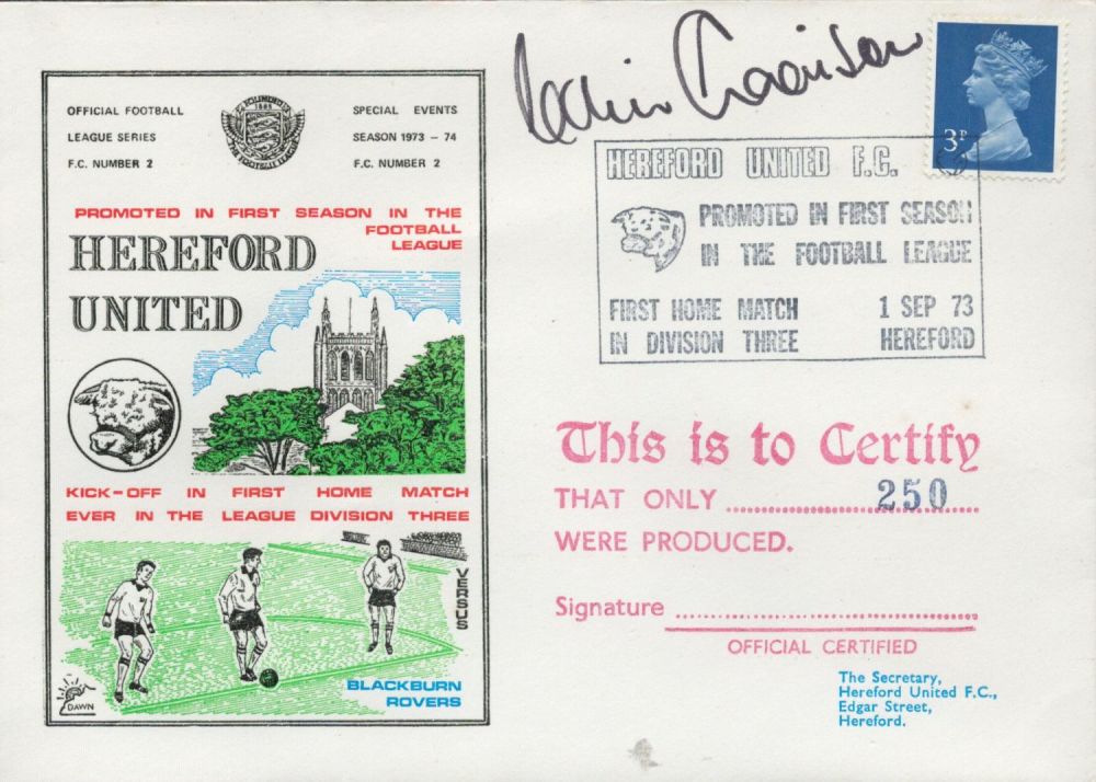 Lot 403: Colin Addison signed official Hereford United V Blackburn...