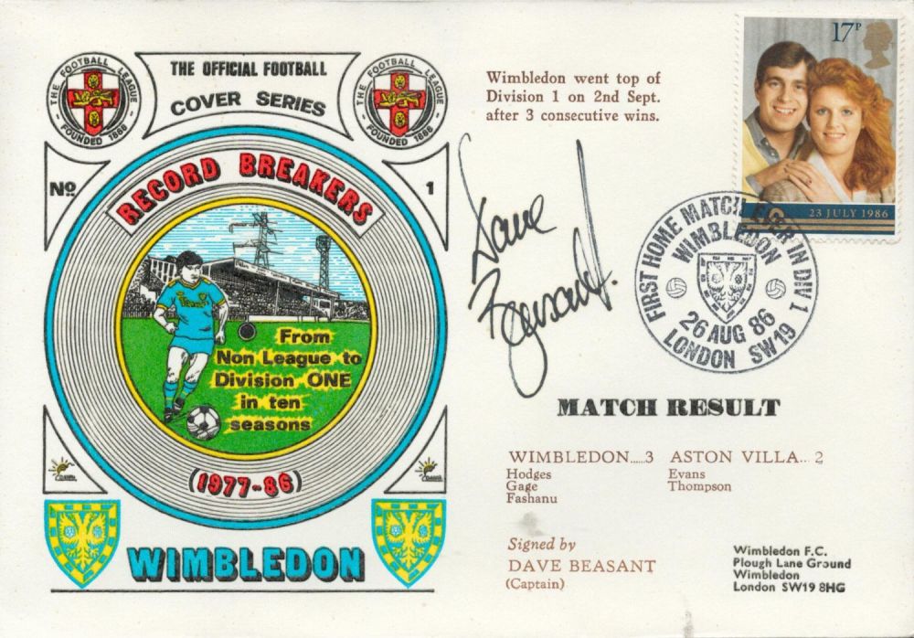 Lot 414: Dave Beasant signed official Wimbledon V Aston Villa...
