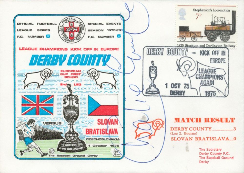Lot 427: Charlie George signed official Derby County V Slovan...
