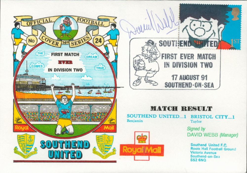 Lot 428: David Webb signed official Southend United V Bristol...