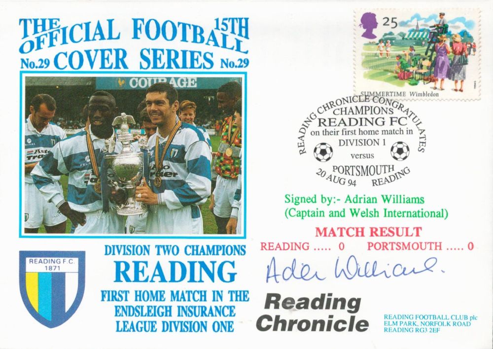 Lot 431: Adrian Williams signed official Reading V Portsmouth 1994...
