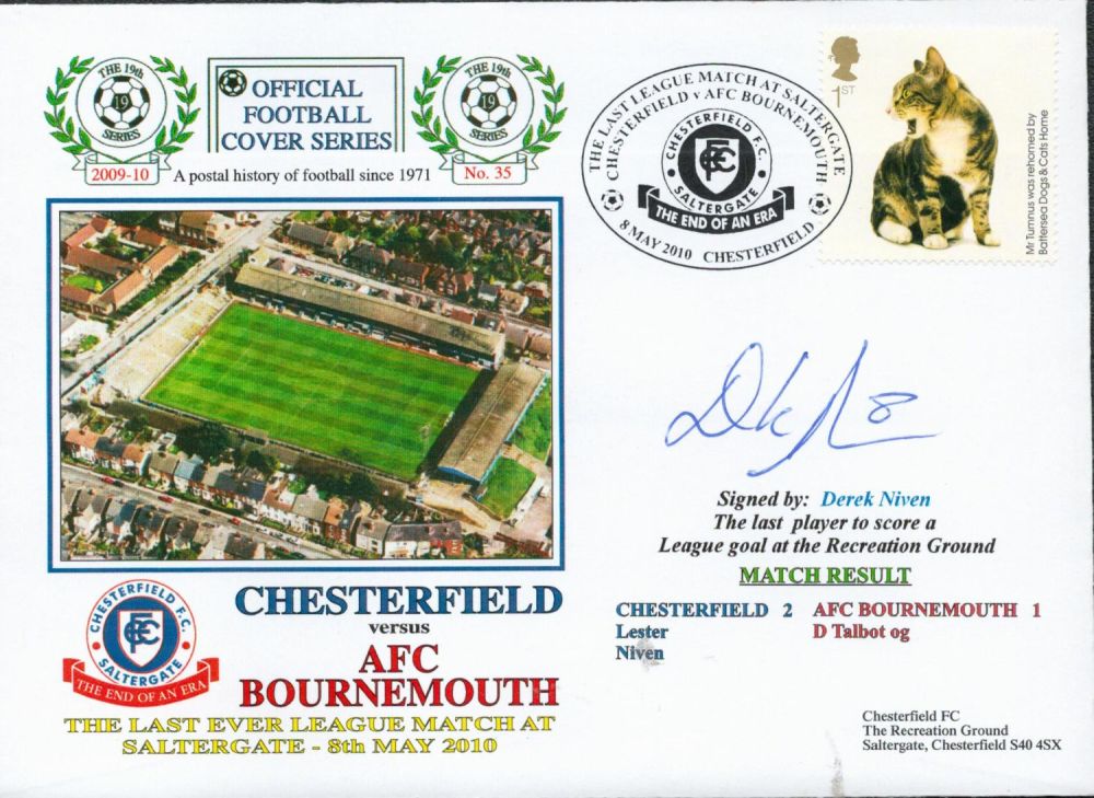 Lot 437: Derek Niven signed official Chesterfield V Bournemouth 2010...