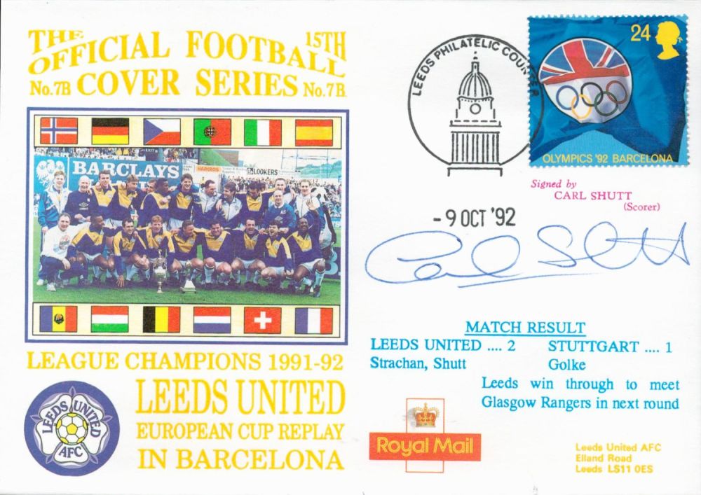 Lot 440: Carl Shutt signed official Leeds United V Stuttgart...