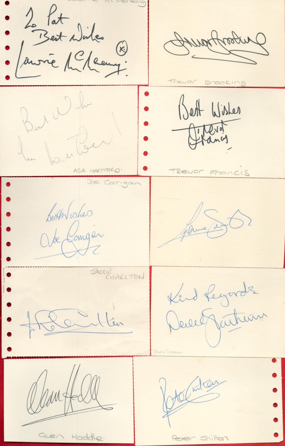 Lot 170: Footballers signature piece collection. Includes signatures of Jackie...