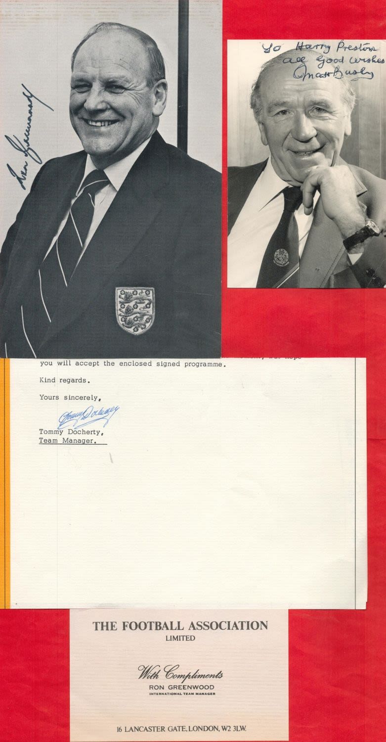 Lot 171: Football managers signed collection. Includes Ron Greenwood, Tommy...