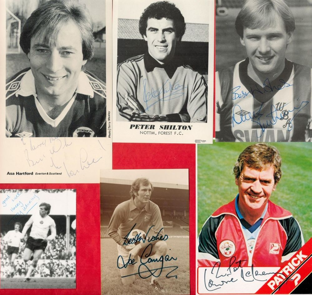 Lot 176: Football signed collection. Signatures include Trevor Francis, Tony...