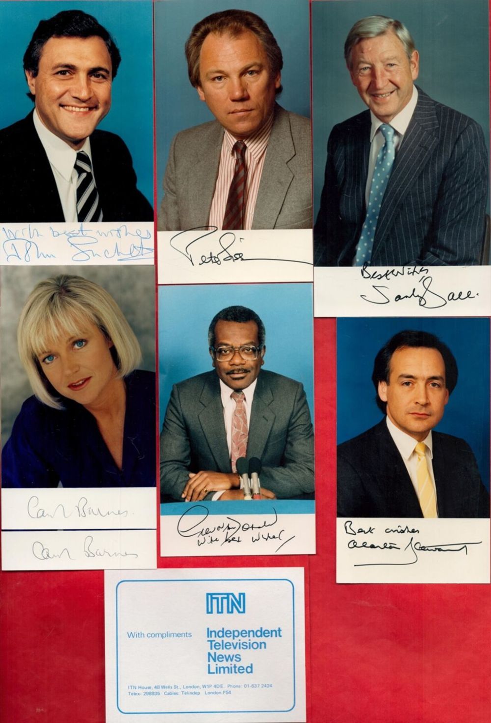 Lot 182: Newsreaders/journalists signed collection. Signatures on photos include Peter...