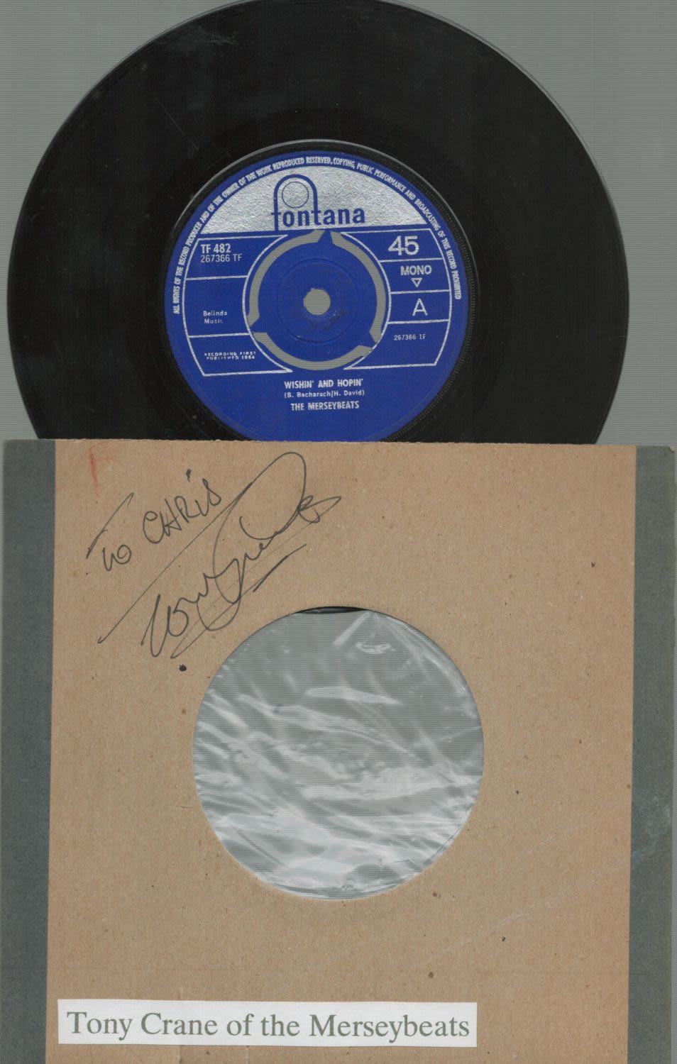 Lot 225: Tony Crane of the Merseybeats signed record sleeve...