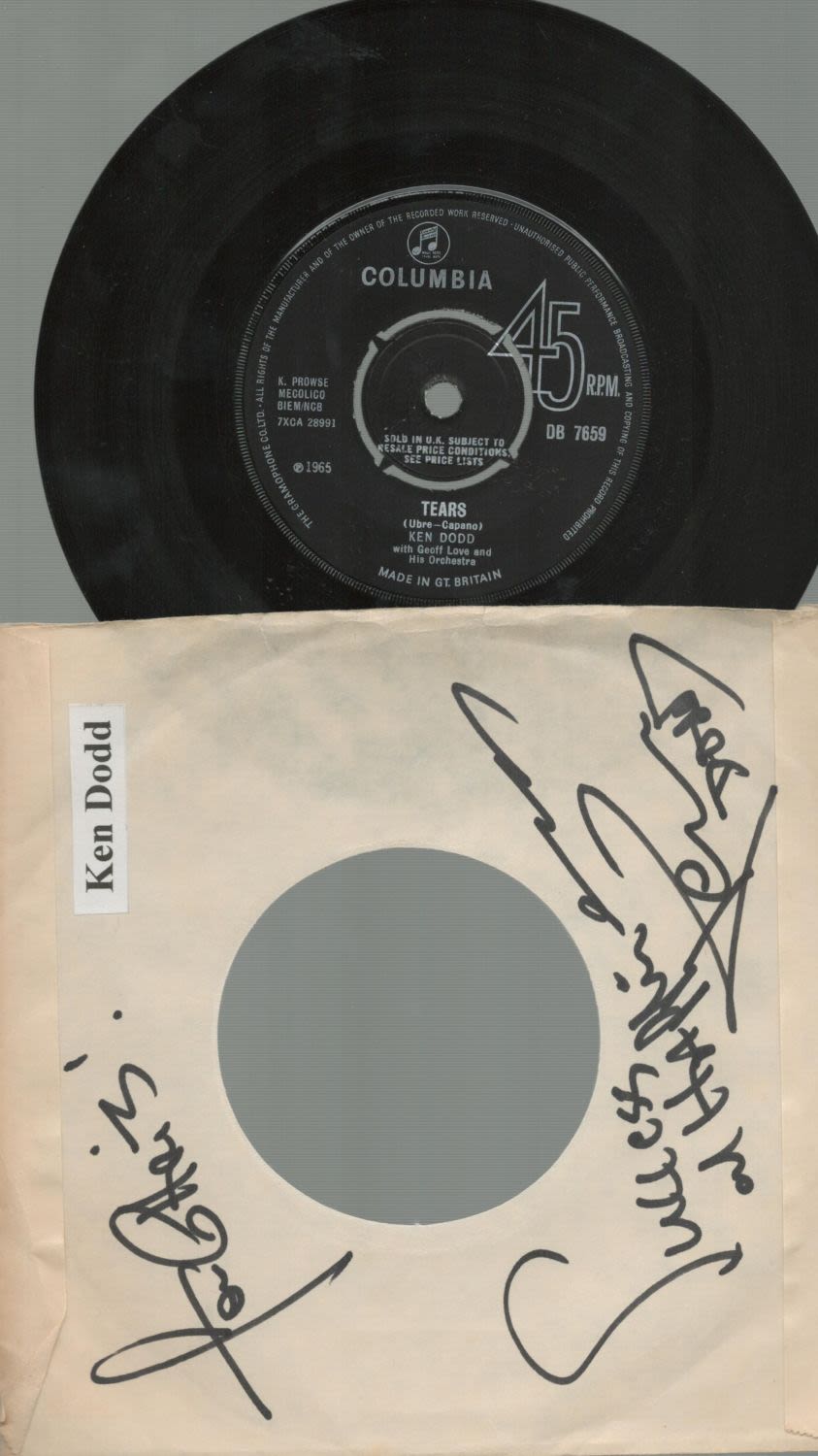 Lot 245: Ken Dodd signed record sleeve dedicated includes Columbia...