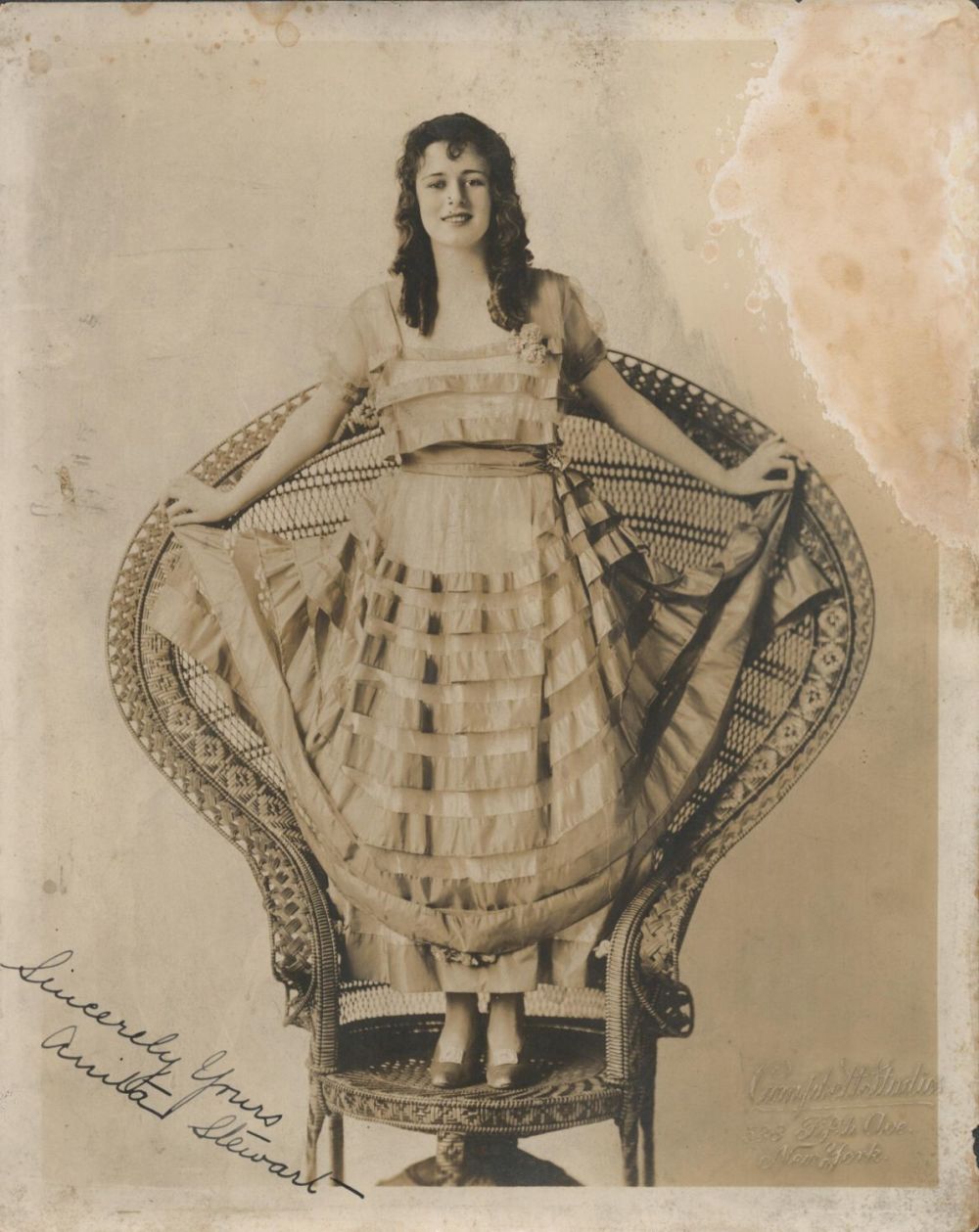 Lot 255: Anita Stewart signed vintage 10x8 sepia photo water...