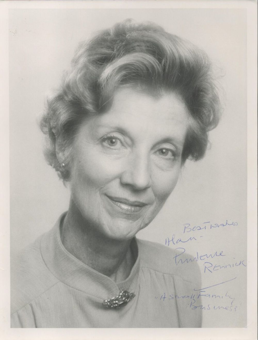 Lot 268: Prudence Rennick signed 10x6 black and white photo....