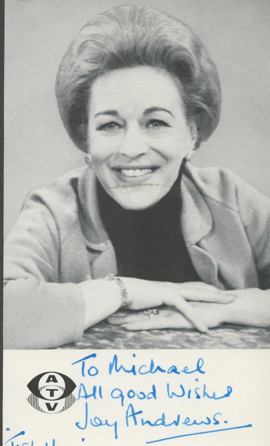 Lot 391: Joy Andrews signed 6x4 black and white ATV...