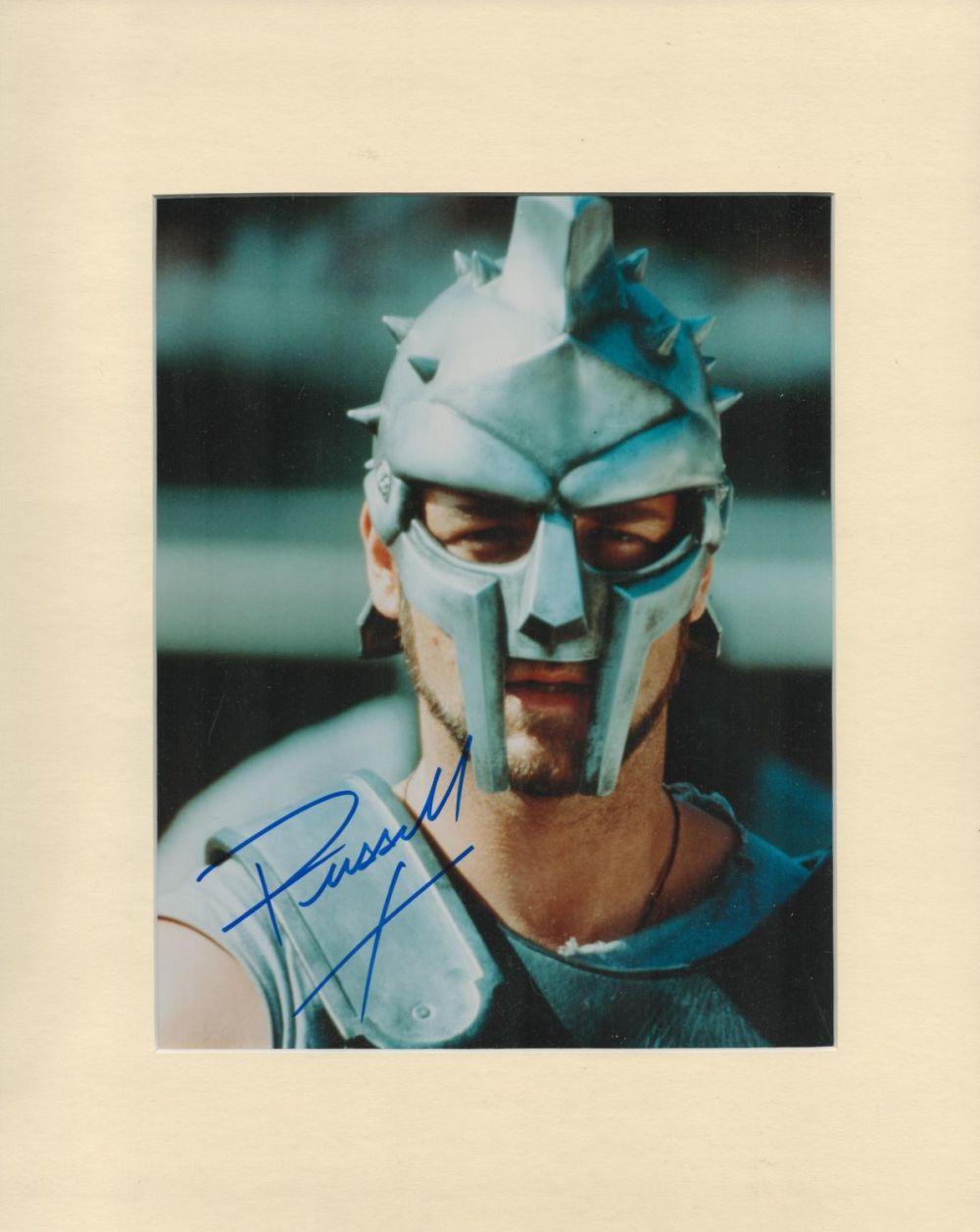 Lot 430: Russell Crowe signed 14xx11 overall Gladiator mounted colour...