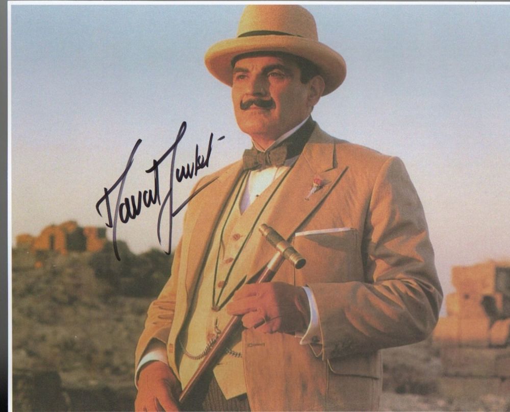 Lot 467: Poirot Sir David Suchet signed 10 x 8...