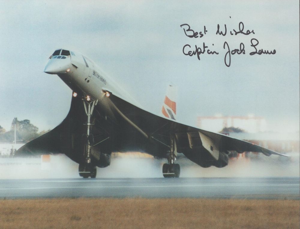 Lot 475: Captain Jock Lowe signed Concorde 10x8 colour photo....