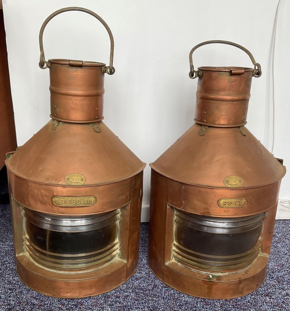 Lot 510: Pair of 19th Century Nautical Copper and Brass...