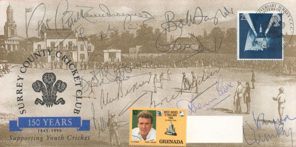 Lot 525: Cricket. 11 Signed Surrey CCC 150 Years 1845-1995...
