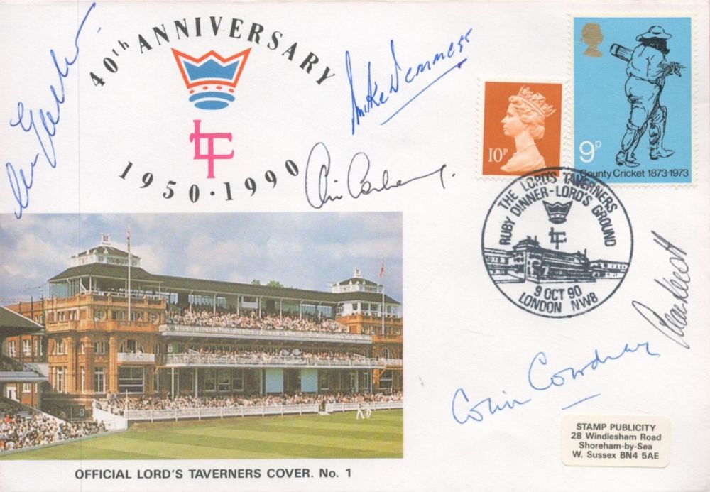 Lot 527: Cricket. 7 Honorary Taverners Signed 40th Anniv Lord...
