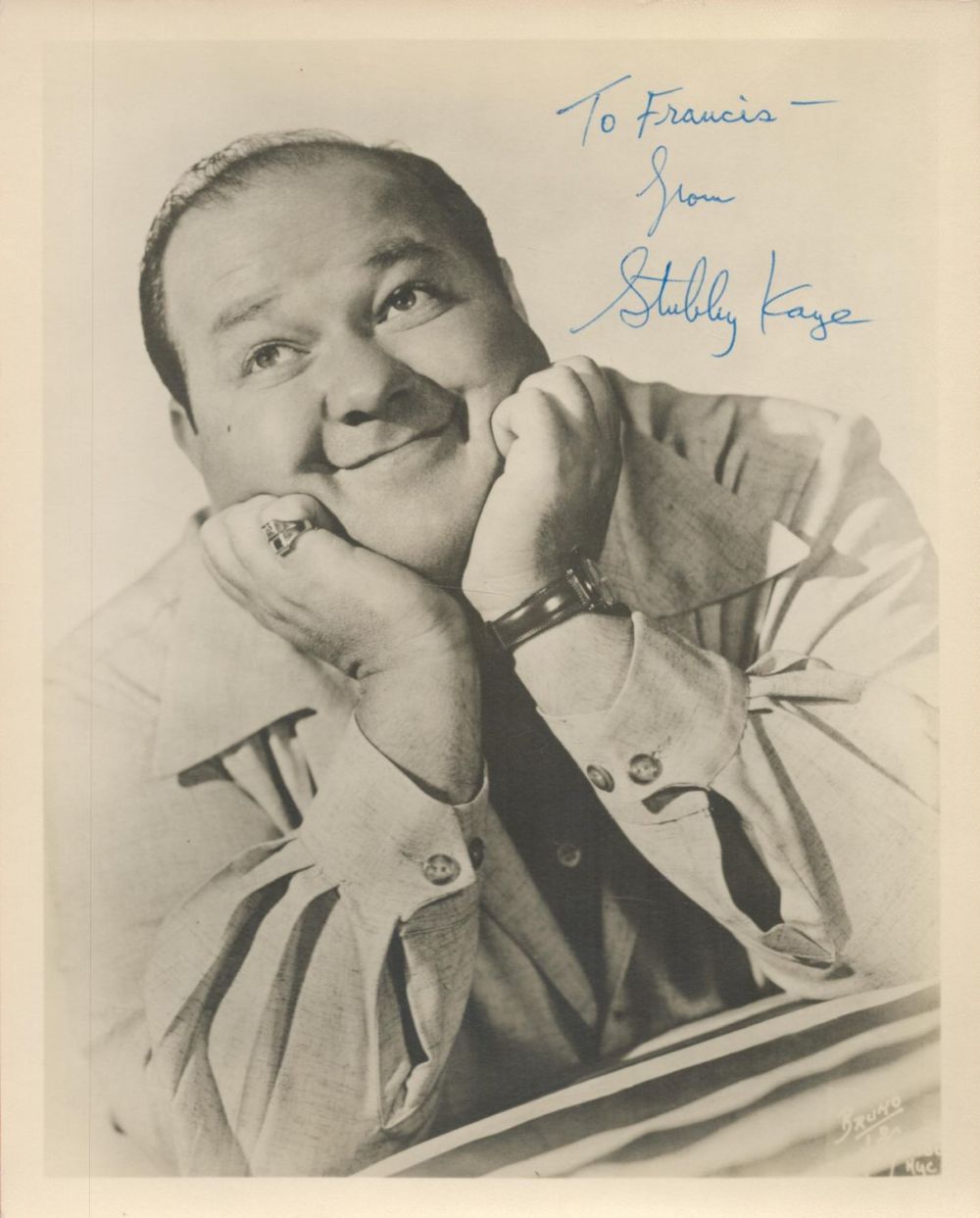 Lot 535: TV Film Stubby Kaye signed 10x8 vintage photo....