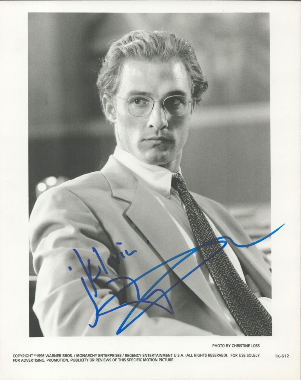 Lot 545: Actor Matthew McConaughey Signed 10x8 inch Black and...