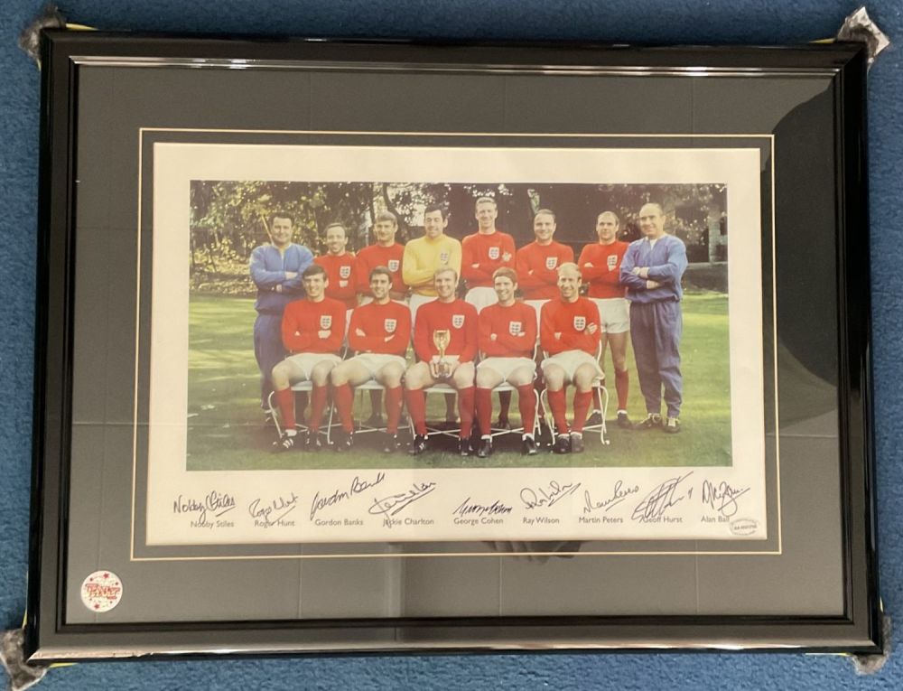 Lot 559: Football 1966 World Cup Stars Signed England Colour...