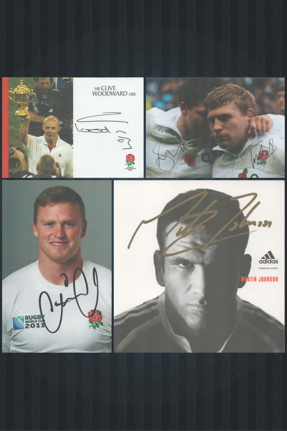 Lot 572: England Rugby Collection of 5 Signatures on Photos,...