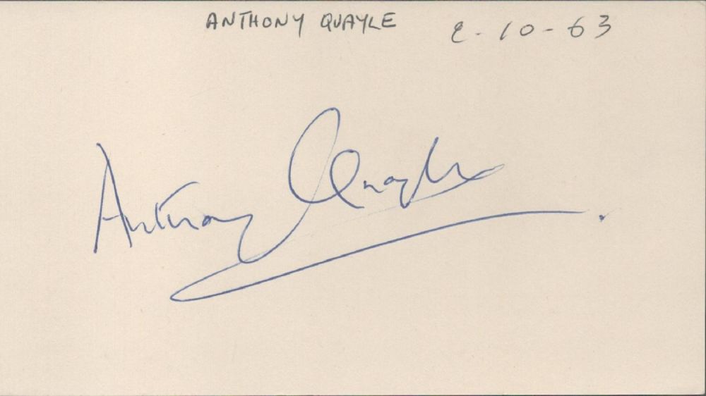 Lot 585: Actor Anthony Quale signed genuine signature autograph on...
