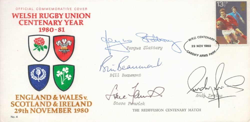 Lot 598: Rugby 4 Signed Welsh Rugby Union Centenary Year...