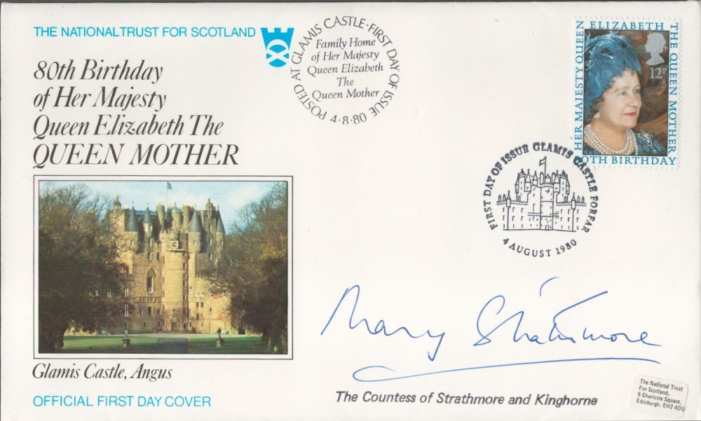 Lot 633: Countess of Strathmore signed 80th Birthday of Queen...