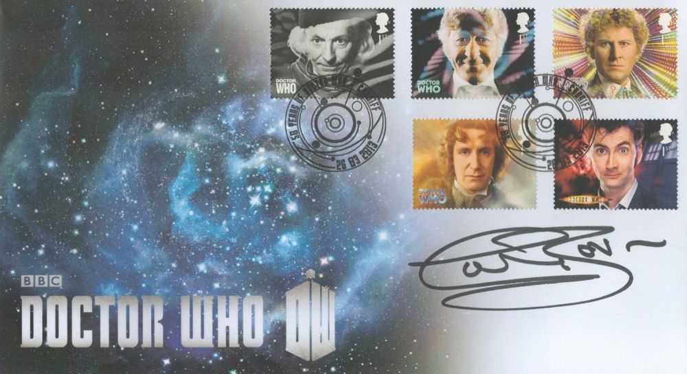 Lot 640: Colin Baker signed Doctor Who FDC. Includes 2...