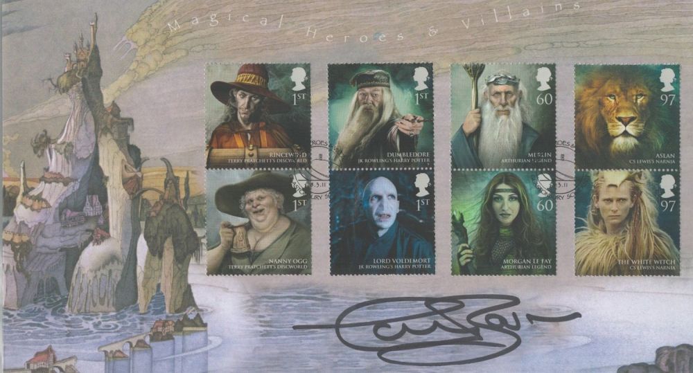Lot 641: Colin Baker signed Magical Heroes and Villains FDC....