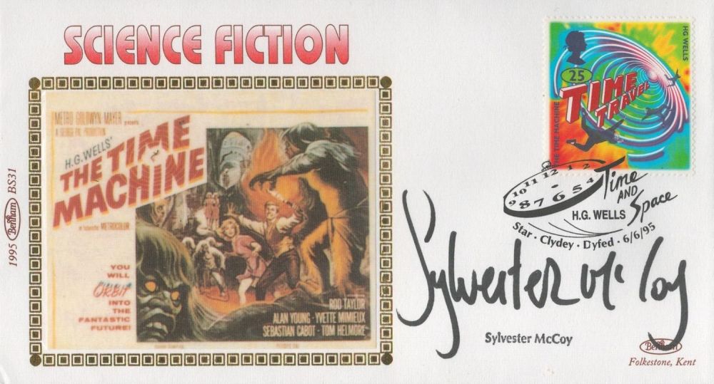 Lot 644: Sylvester McCoy signed Science fiction FDC. Postmark Time...
