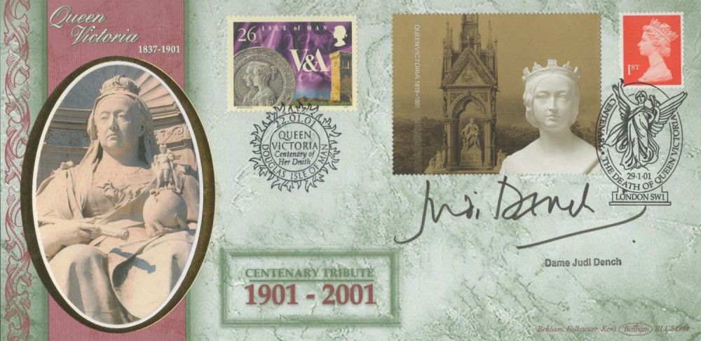 Lot 654: Judi Dench signed Queen Victoria tribute FDC. Centenary...