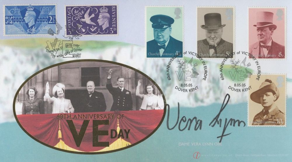Lot 661: Vera Lynn signed 60th Anniversary of VE Day...