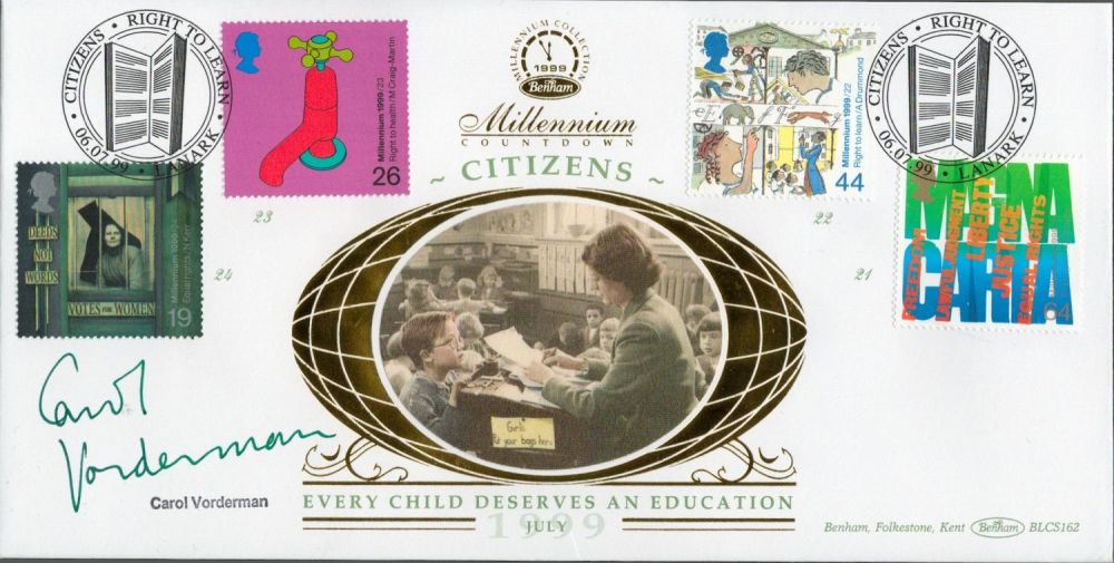Lot 668: Carol Vorderman signed Millennium countdown Citizens FDC. 2...