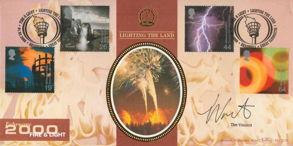 Lot 669: Tim Vincent signed Lighting The Land FDC. 2...
